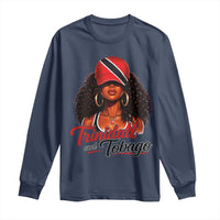 Trinidad and Tobago Afro Girl Long Sleeve Shirt Trini Black Queen Caribbean Pride Heritage Gift