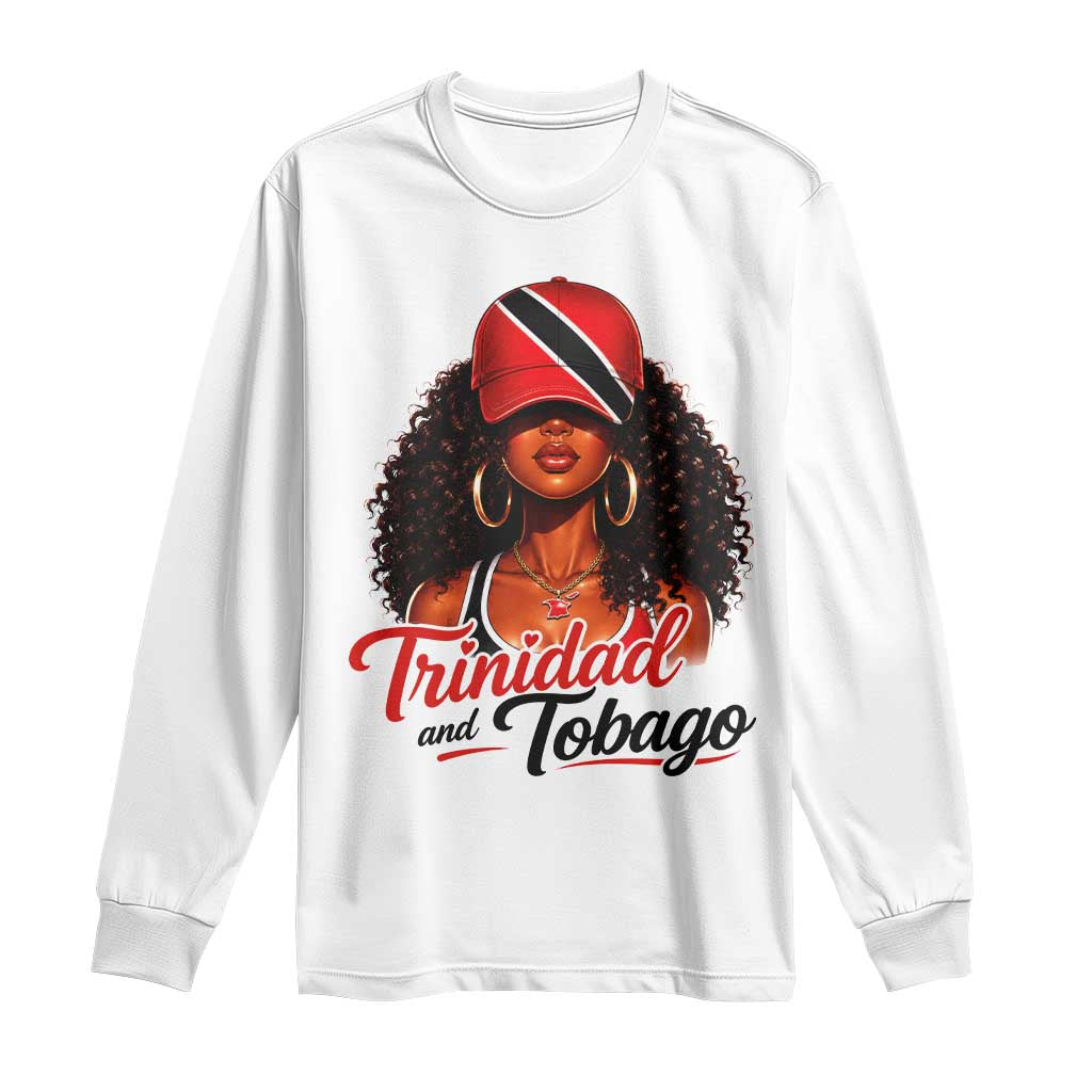 Trinidad and Tobago Afro Girl Long Sleeve Shirt Trini Black Queen Caribbean Pride Heritage Gift