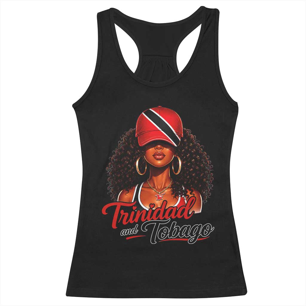 Trinidad and Tobago Afro Girl Racerback Tank Top Trini Black Queen Caribbean Pride Heritage Gift