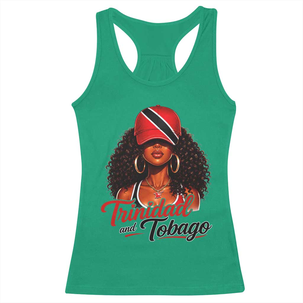 Trinidad and Tobago Afro Girl Racerback Tank Top Trini Black Queen Caribbean Pride Heritage Gift