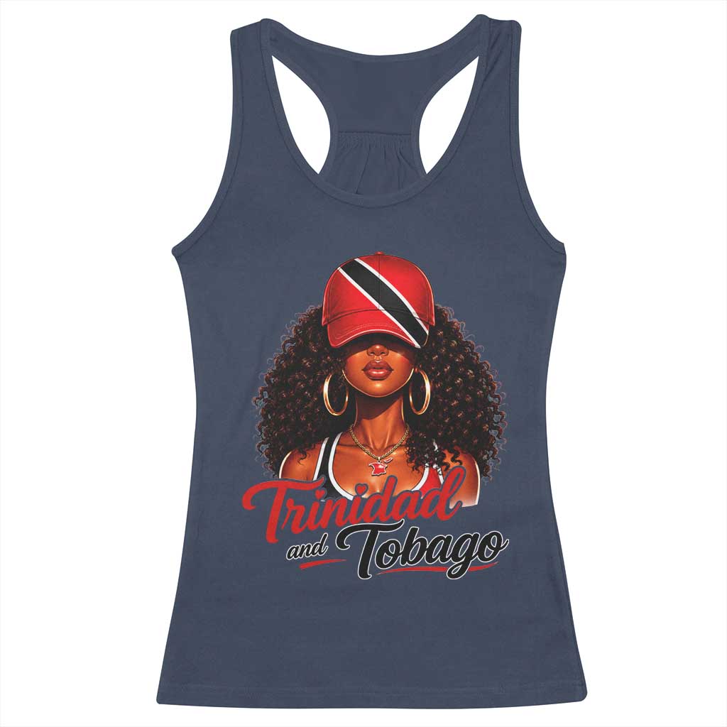 Trinidad and Tobago Afro Girl Racerback Tank Top Trini Black Queen Caribbean Pride Heritage Gift
