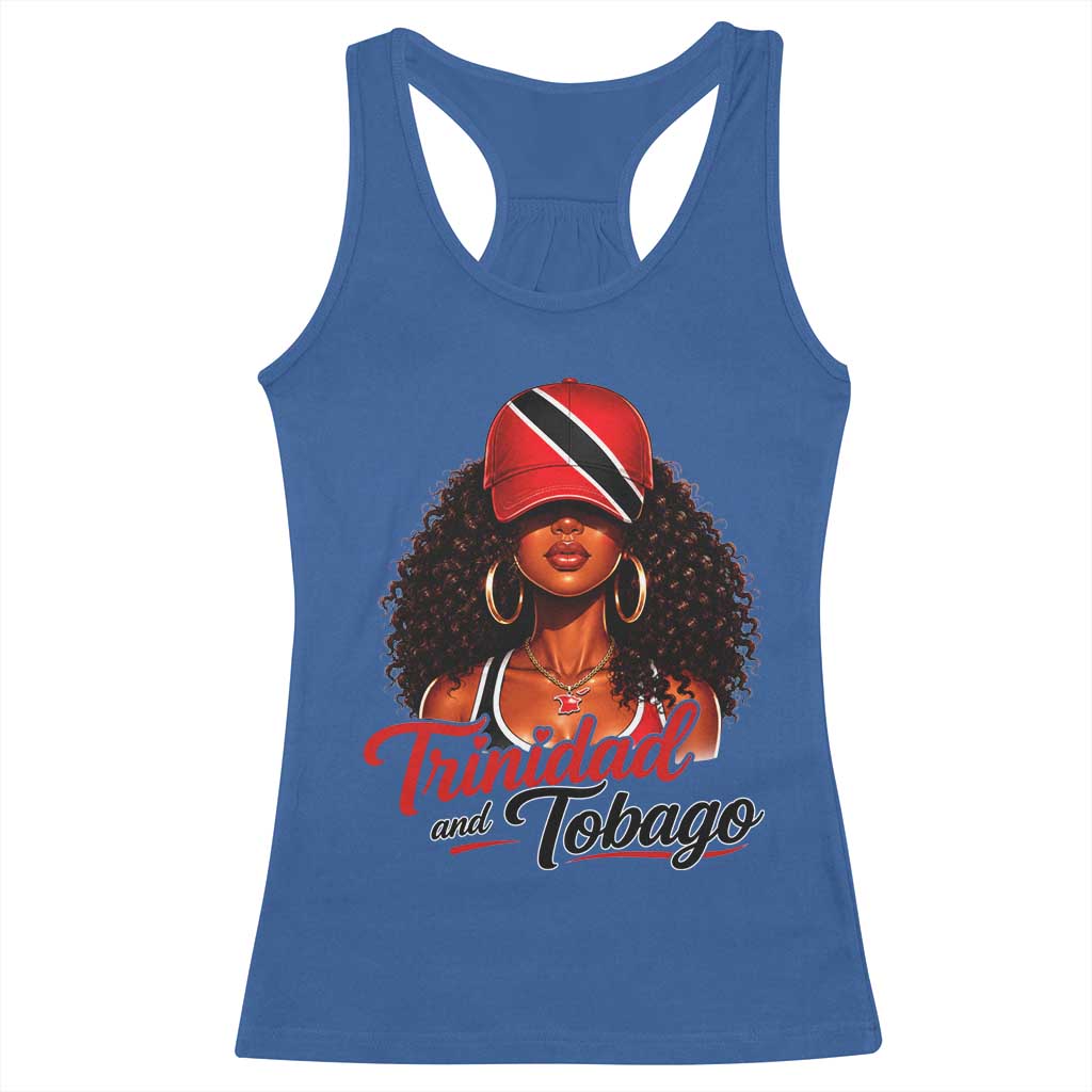 Trinidad and Tobago Afro Girl Racerback Tank Top Trini Black Queen Caribbean Pride Heritage Gift