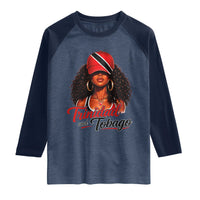 Trinidad and Tobago Afro Girl Raglan Shirt Trini Black Queen Caribbean Pride Heritage Gift