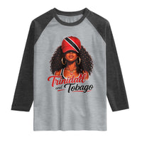Trinidad and Tobago Afro Girl Raglan Shirt Trini Black Queen Caribbean Pride Heritage Gift