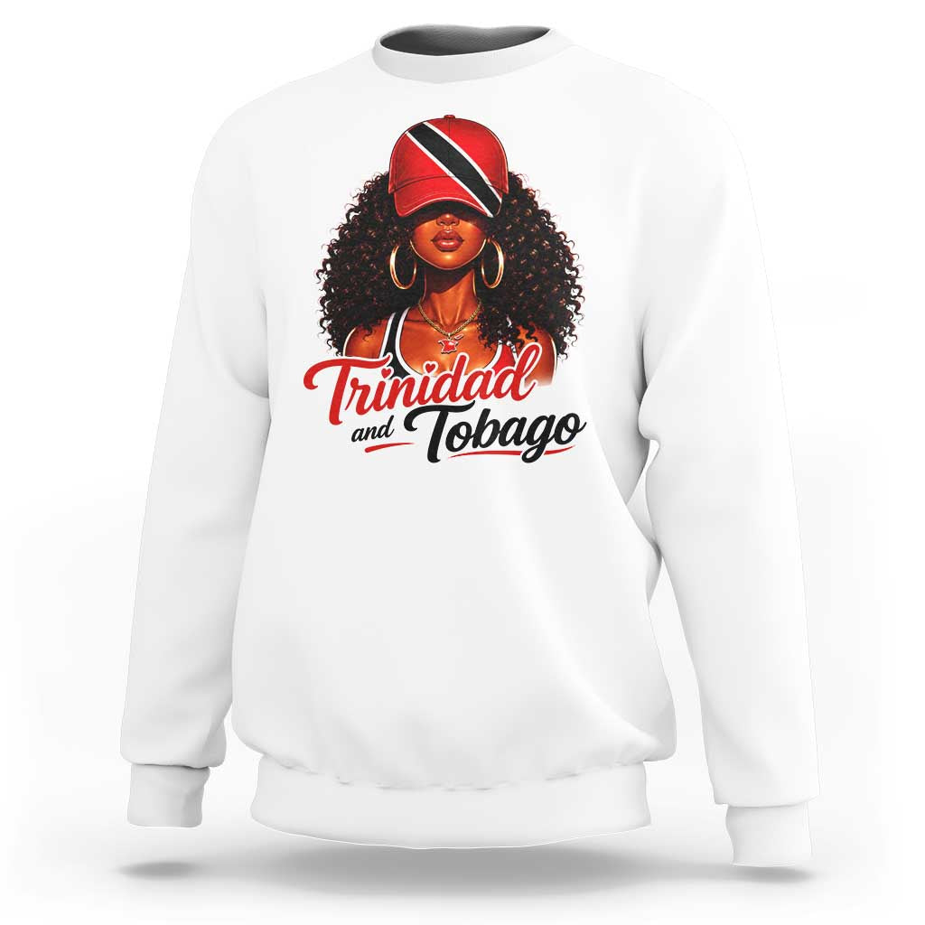 Trinidad and Tobago Afro Girl Sweatshirt Trini Black Queen Caribbean Pride Heritage Gift