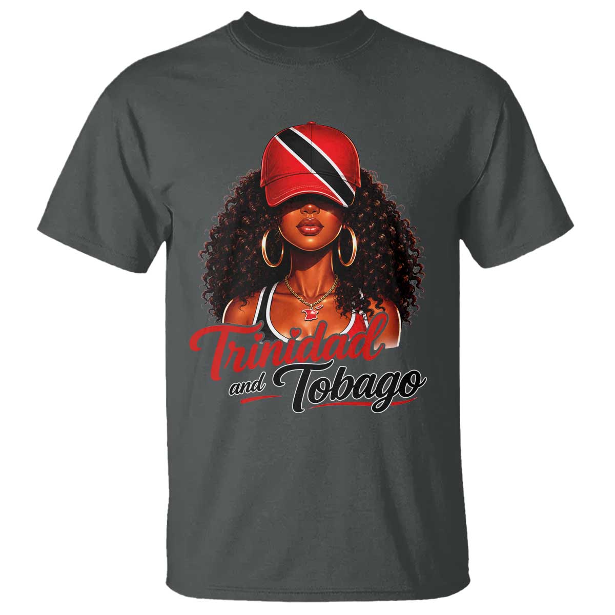 Trinidad and Tobago Afro Girl T Shirt Trini Black Queen Caribbean Pride Heritage Gift