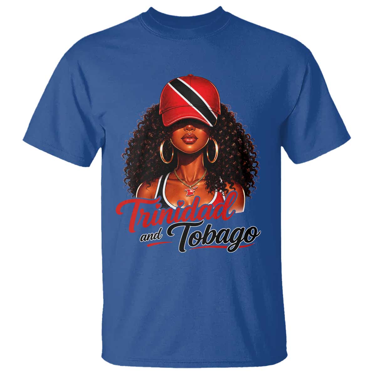 Trinidad and Tobago Afro Girl T Shirt Trini Black Queen Caribbean Pride Heritage Gift