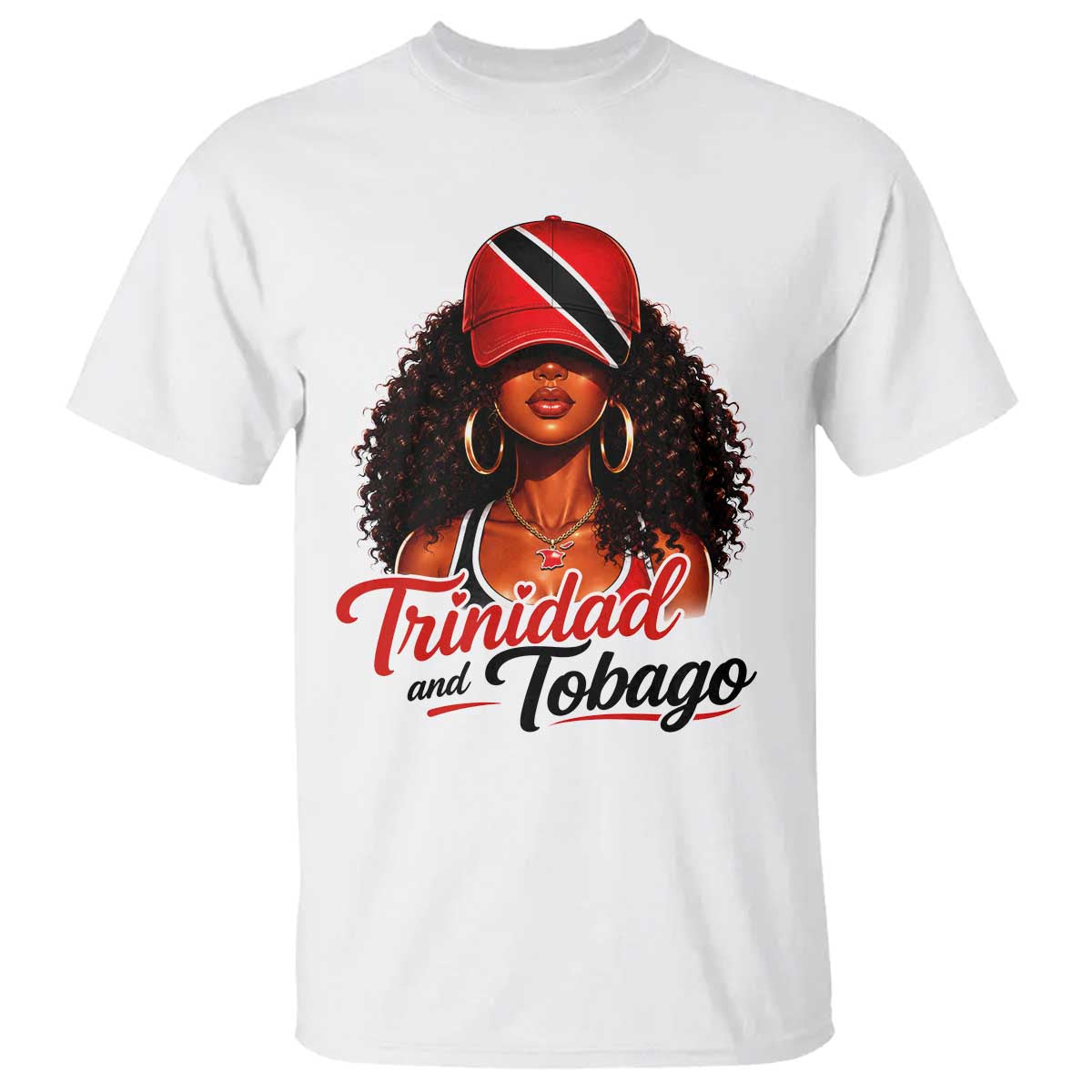Trinidad and Tobago Afro Girl T Shirt Trini Black Queen Caribbean Pride Heritage Gift