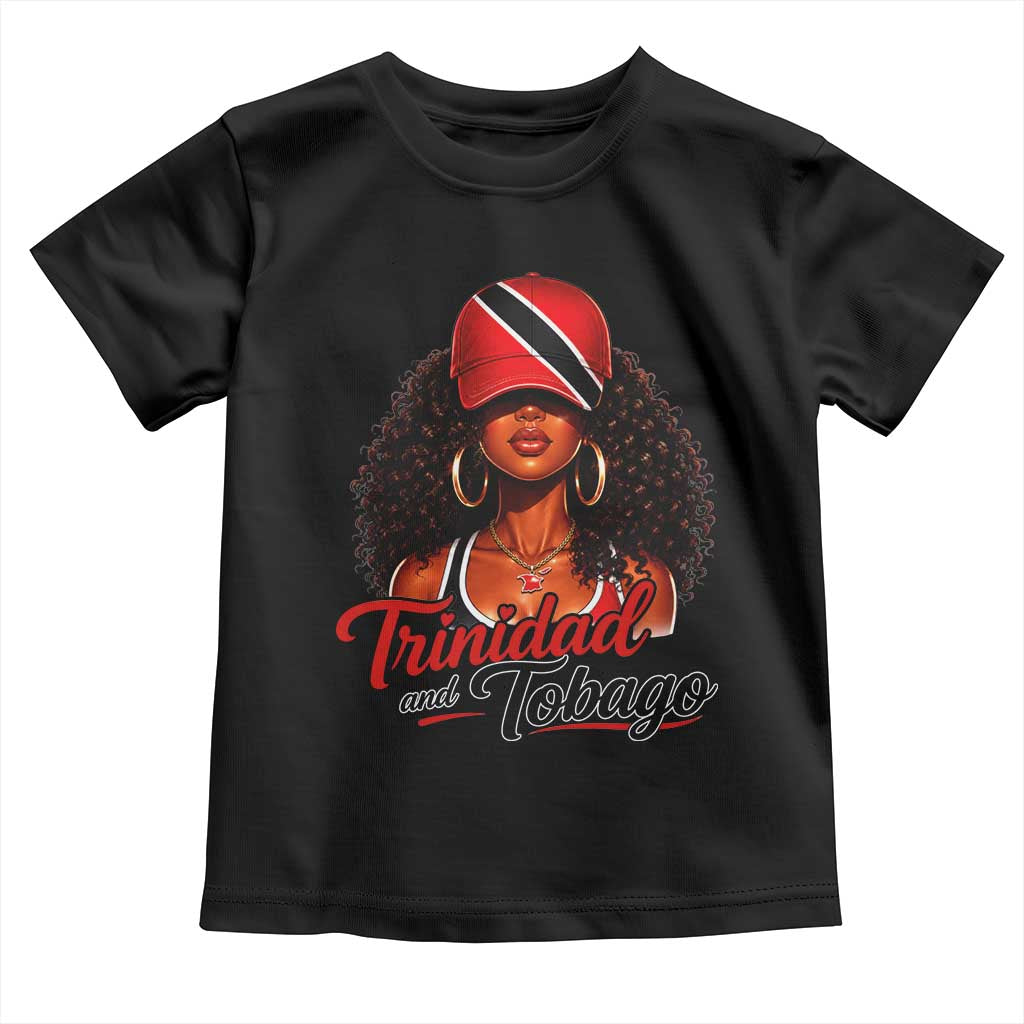 Trinidad and Tobago Afro Girl Toddler T Shirt Trini Black Queen Caribbean Pride Heritage Gift