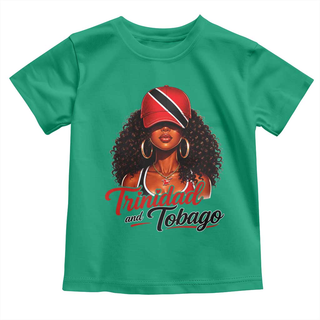 Trinidad and Tobago Afro Girl Toddler T Shirt Trini Black Queen Caribbean Pride Heritage Gift