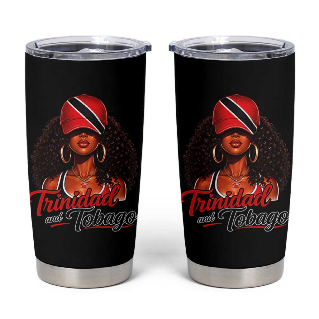 Trinidad and Tobago Afro Girl Tumbler Cup Trini Black Queen Caribbean Pride Heritage Gift