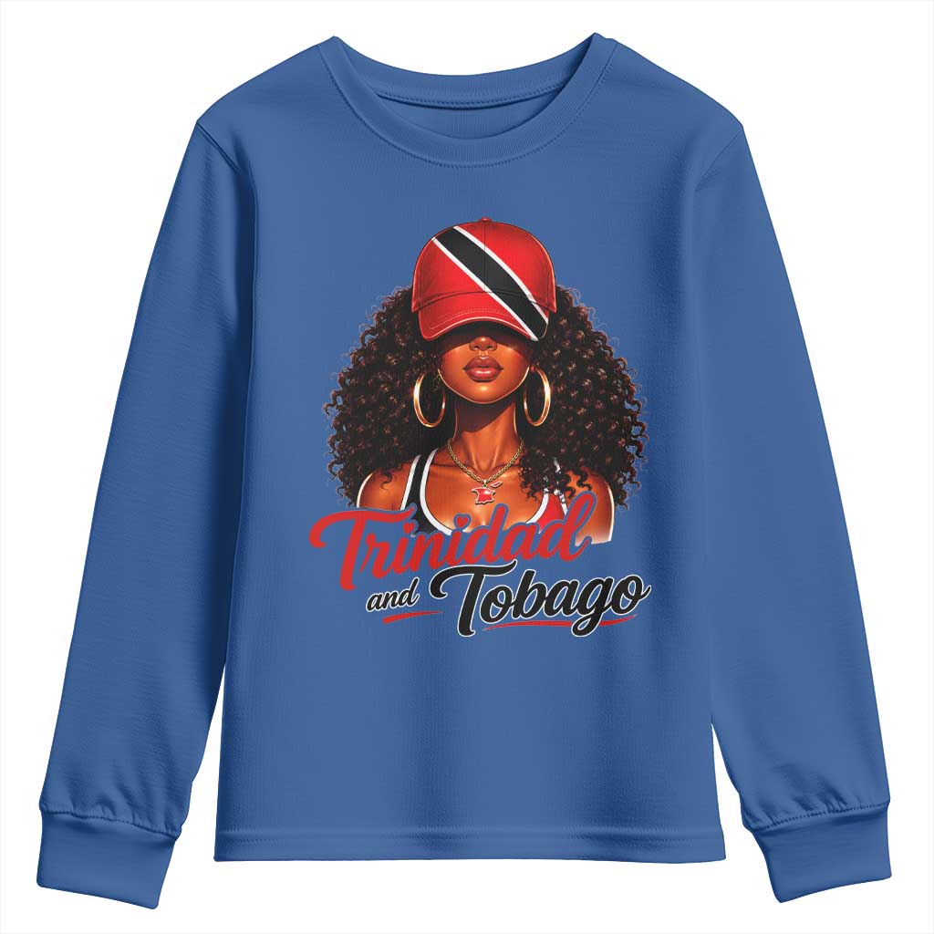 Trinidad and Tobago Afro Girl Youth Sweatshirt Trini Black Queen Caribbean Pride Heritage Gift