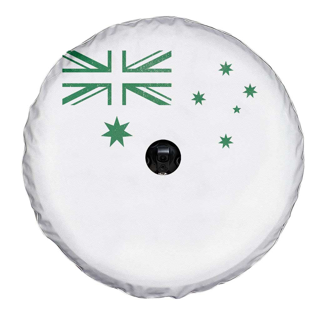 Green Australian Flag Spare Tire Cover Australia Patriotic Country Pride Monochrome Minimalist Graphic