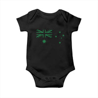 Green Australian Flag Baby Onesie Australia Patriotic Country Pride Monochrome Minimalist Graphic