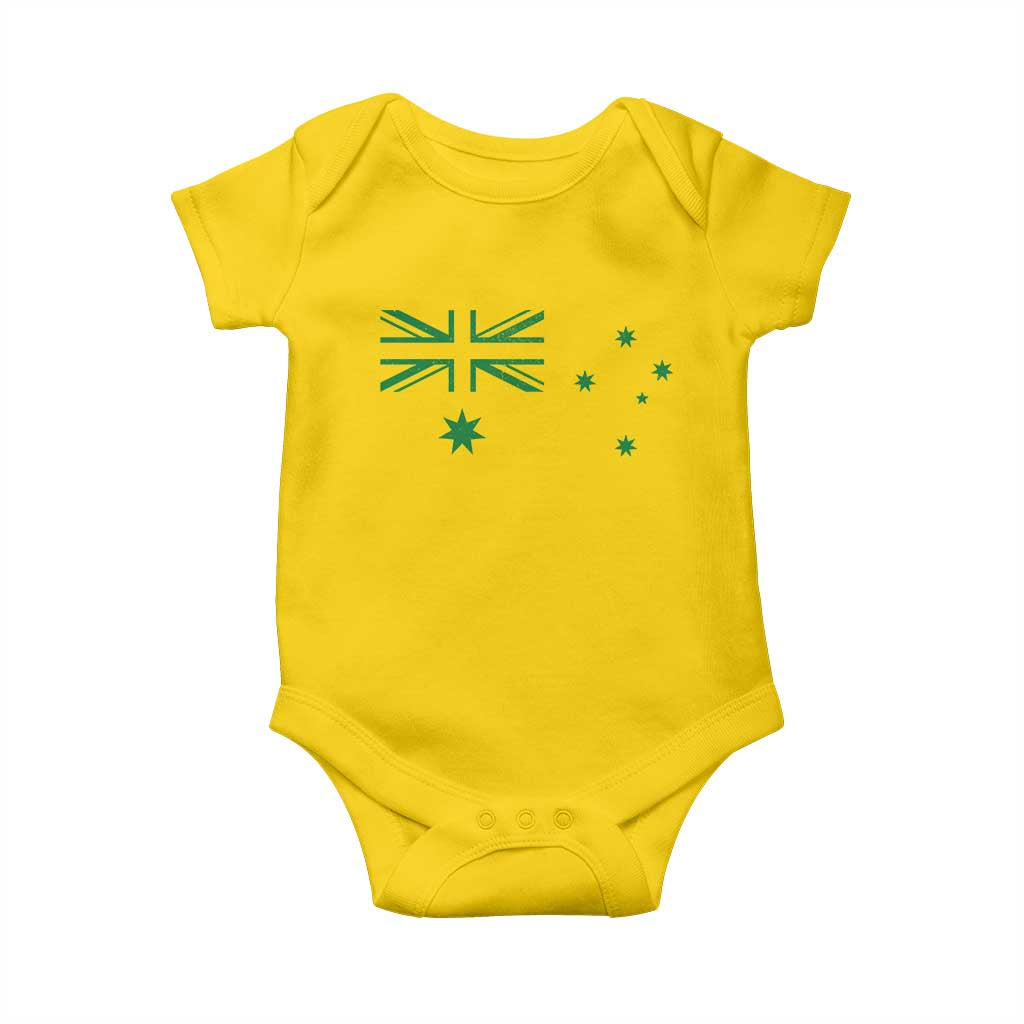 Green Australian Flag Baby Onesie Australia Patriotic Country Pride Monochrome Minimalist Graphic