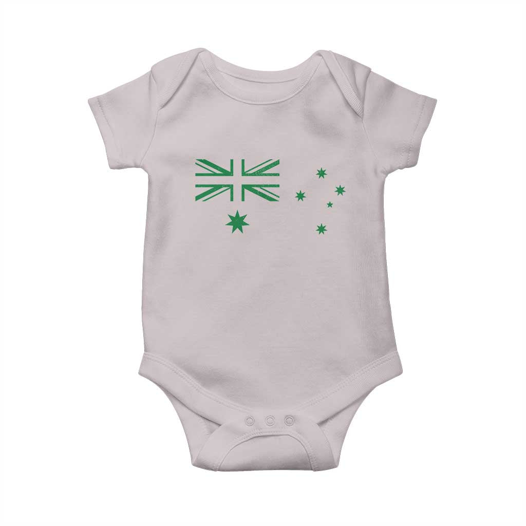 Green Australian Flag Baby Onesie Australia Patriotic Country Pride Monochrome Minimalist Graphic