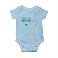Green Australian Flag Baby Onesie Australia Patriotic Country Pride Monochrome Minimalist Graphic