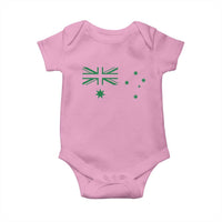 Green Australian Flag Baby Onesie Australia Patriotic Country Pride Monochrome Minimalist Graphic