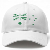Green Australian Flag Baseball Cap Australia Patriotic Country Pride Monochrome Minimalist Graphic