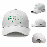 Green Australian Flag Baseball Cap Australia Patriotic Country Pride Monochrome Minimalist Graphic