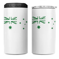 Green Australian Flag 4 in 1 Can Cooler Tumbler Australia Patriotic Country Pride Monochrome Minimalist Graphic