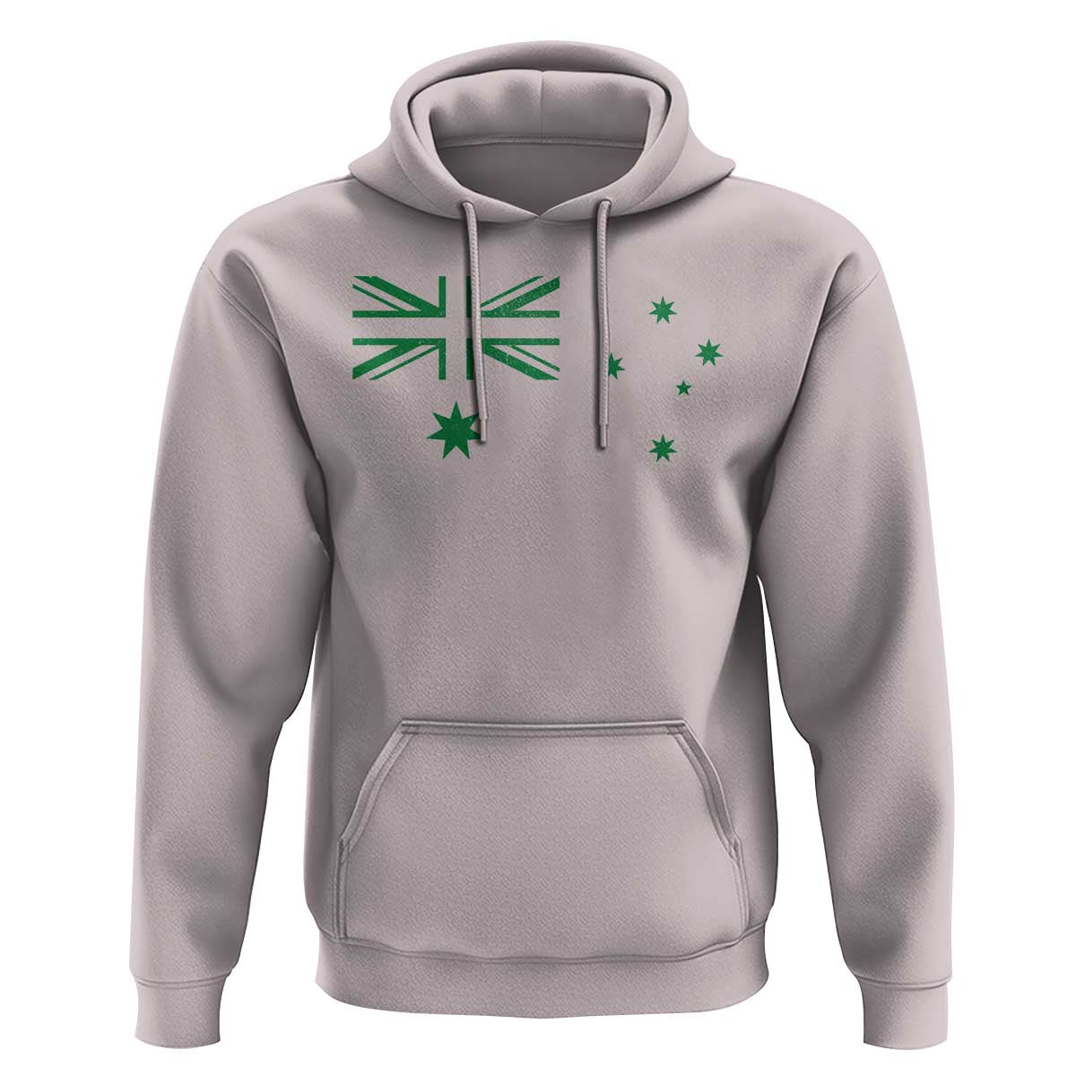 Green Australian Flag Hoodie Australia Patriotic Country Pride Monochrome Minimalist Graphic