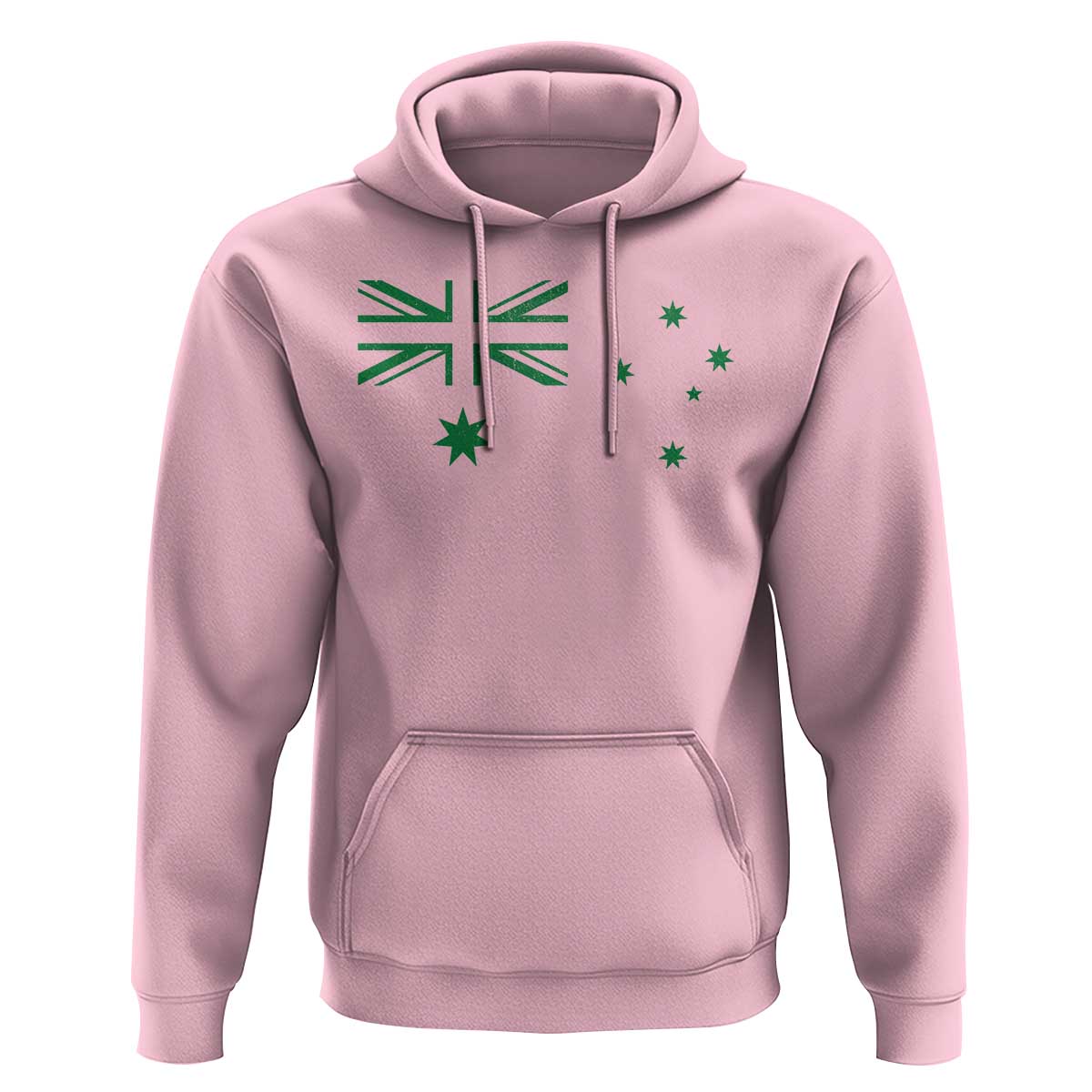 Green Australian Flag Hoodie Australia Patriotic Country Pride Monochrome Minimalist Graphic