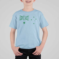 Green Australian Flag T Shirt For Kid Australia Patriotic Country Pride Monochrome Minimalist Graphic