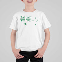 Green Australian Flag T Shirt For Kid Australia Patriotic Country Pride Monochrome Minimalist Graphic