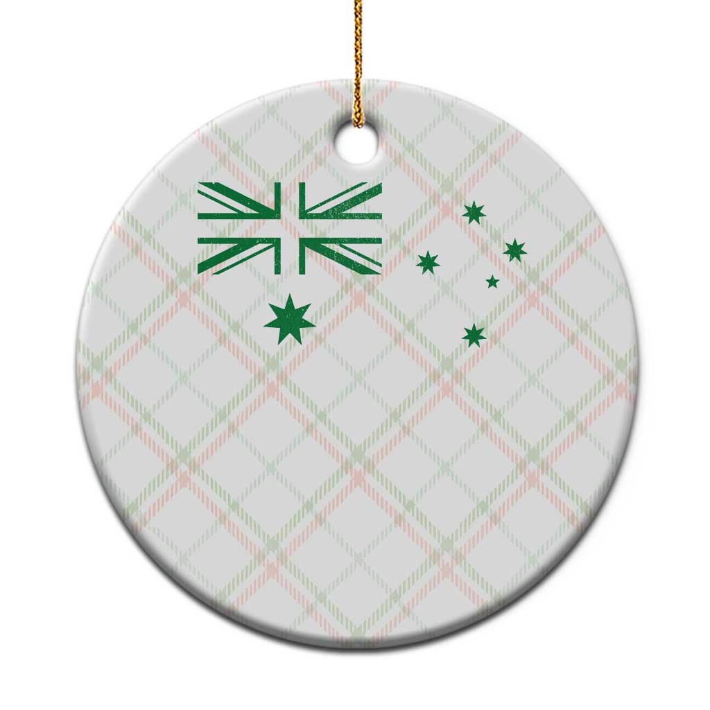 Green Australian Flag Ceramic Ornament Australia Patriotic Country Pride Monochrome Minimalist Graphic