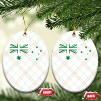 Green Australian Flag Ceramic Ornament Australia Patriotic Country Pride Monochrome Minimalist Graphic