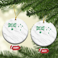 Green Australian Flag Ceramic Ornament Australia Patriotic Country Pride Monochrome Minimalist Graphic