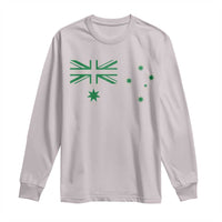 Green Australian Flag Long Sleeve Shirt Australia Patriotic Country Pride Monochrome Minimalist Graphic