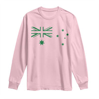 Green Australian Flag Long Sleeve Shirt Australia Patriotic Country Pride Monochrome Minimalist Graphic
