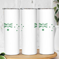 Green Australian Flag Skinny Tumbler Australia Patriotic Country Pride Monochrome Minimalist Graphic