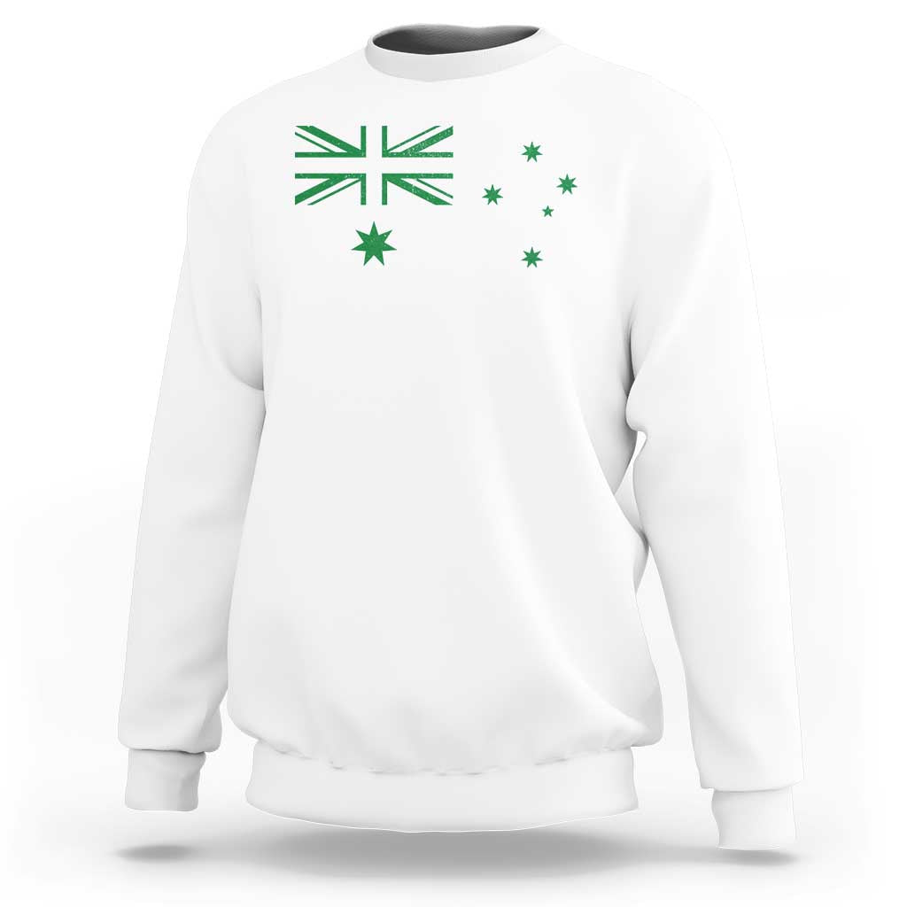 Green Australian Flag Sweatshirt Australia Patriotic Country Pride Monochrome Minimalist Graphic