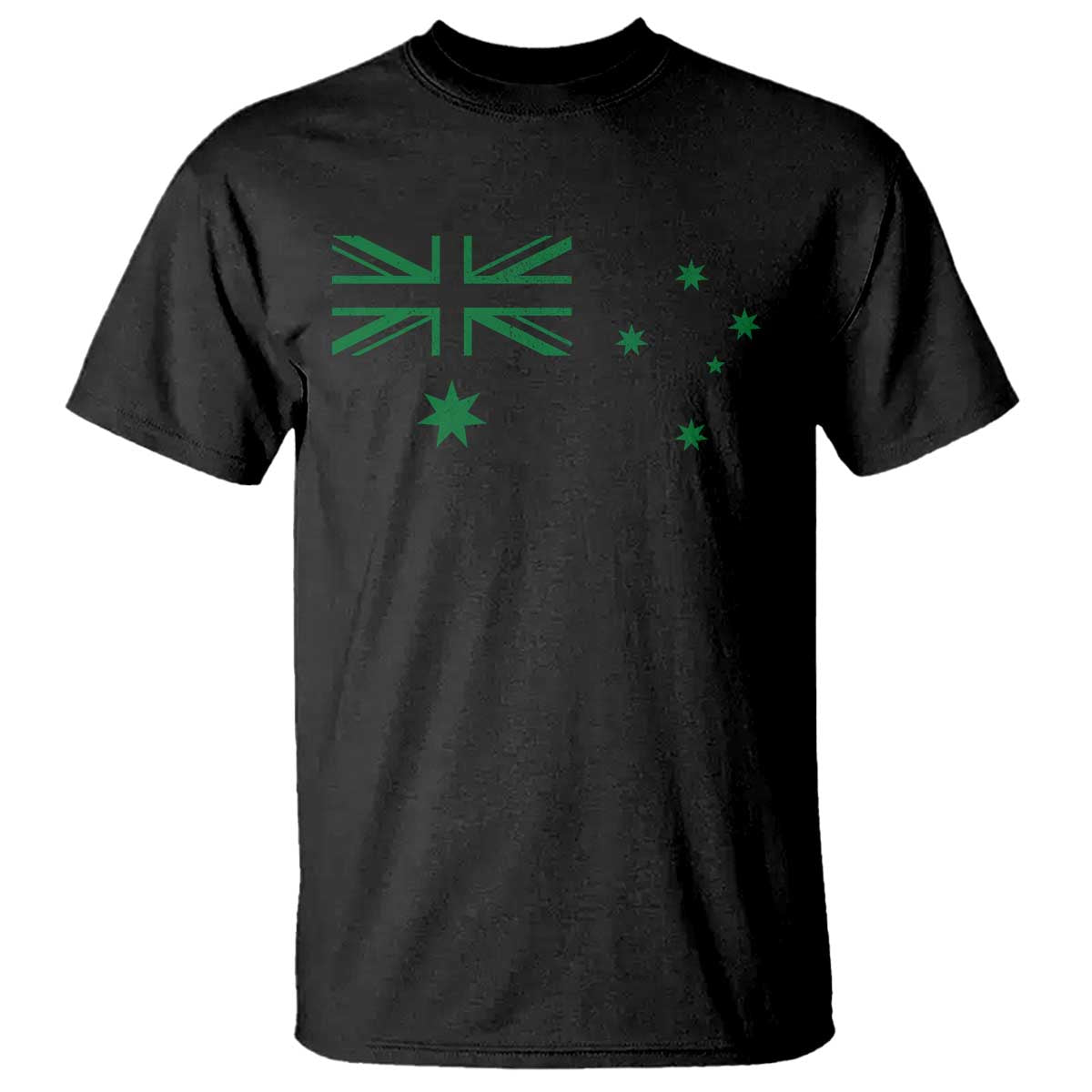 Green Australian Flag T Shirt Australia Patriotic Country Pride Monochrome Minimalist Graphic
