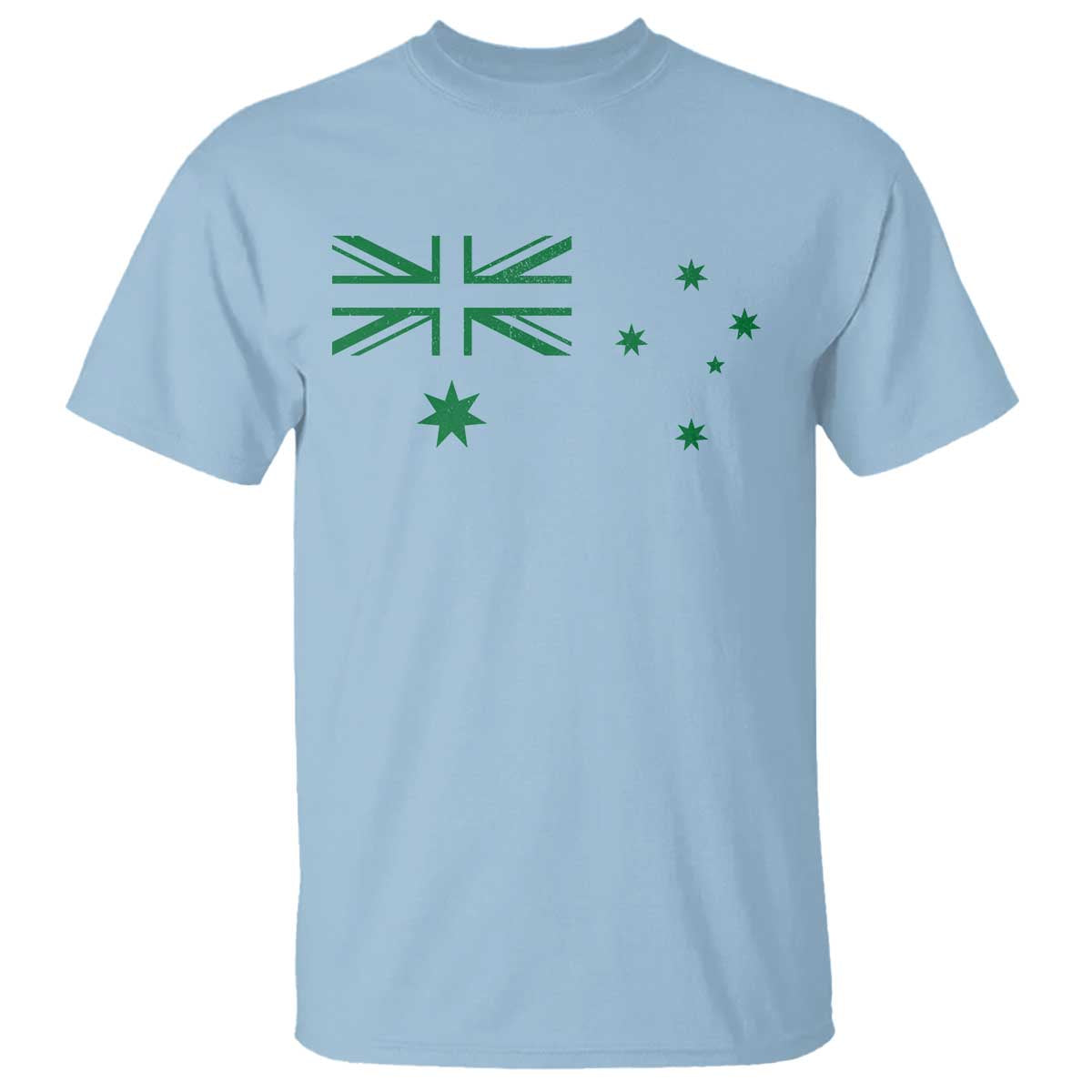 Green Australian Flag T Shirt Australia Patriotic Country Pride Monochrome Minimalist Graphic