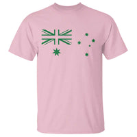 Green Australian Flag T Shirt Australia Patriotic Country Pride Monochrome Minimalist Graphic