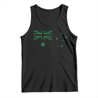 Green Australian Flag Tank Top Australia Patriotic Country Pride Monochrome Minimalist Graphic