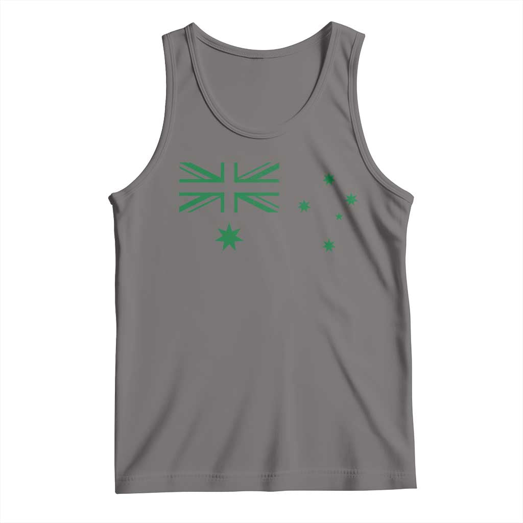 Green Australian Flag Tank Top Australia Patriotic Country Pride Monochrome Minimalist Graphic