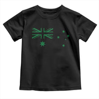 Green Australian Flag Toddler T Shirt Australia Patriotic Country Pride Monochrome Minimalist Graphic