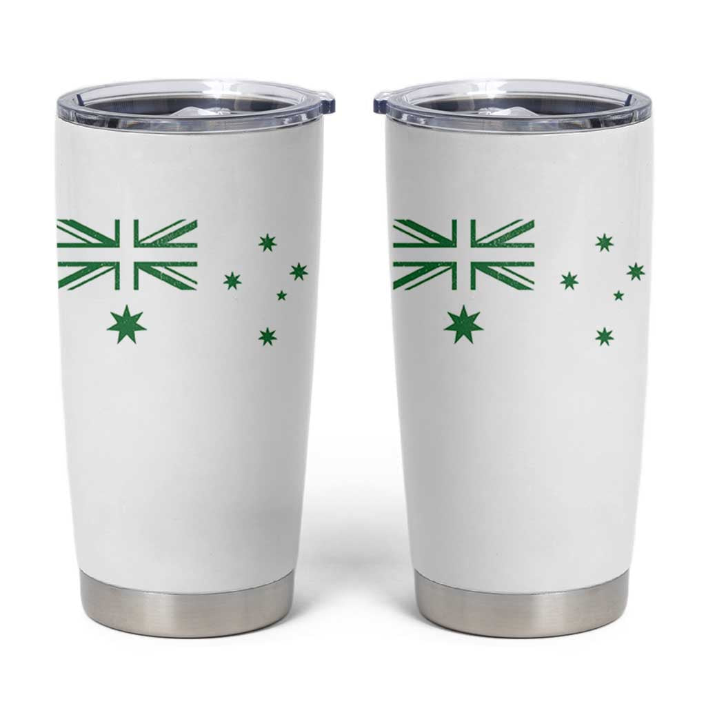 Green Australian Flag Tumbler Cup Australia Patriotic Country Pride Monochrome Minimalist Graphic