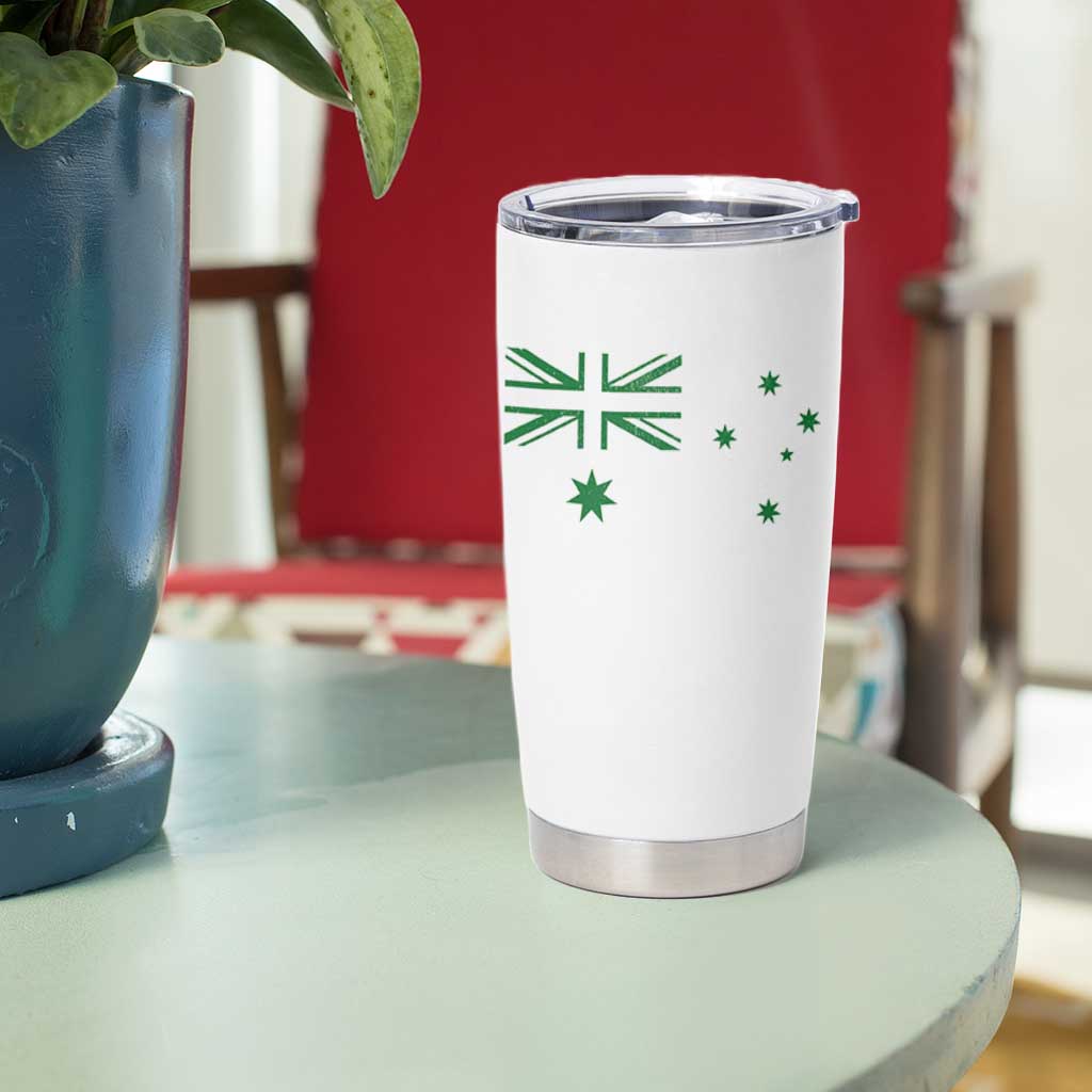 Green Australian Flag Tumbler Cup Australia Patriotic Country Pride Monochrome Minimalist Graphic