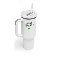 Green Australian Flag Tumbler With Handle Australia Patriotic Country Pride Monochrome Minimalist Graphic