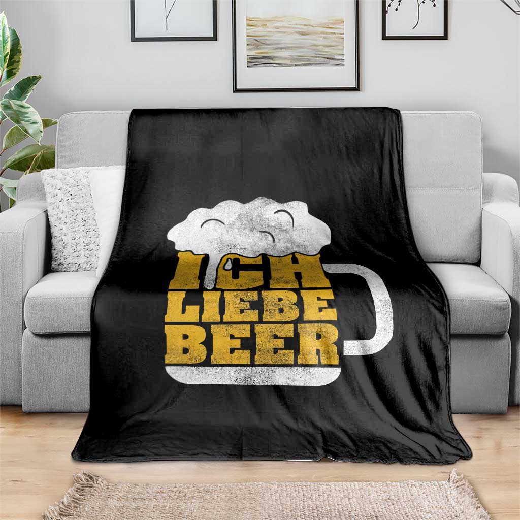 Oktoberfest Drinking Throw Blanket Ich Liebe Bier Octoberfest German - Wonder Print Shop
