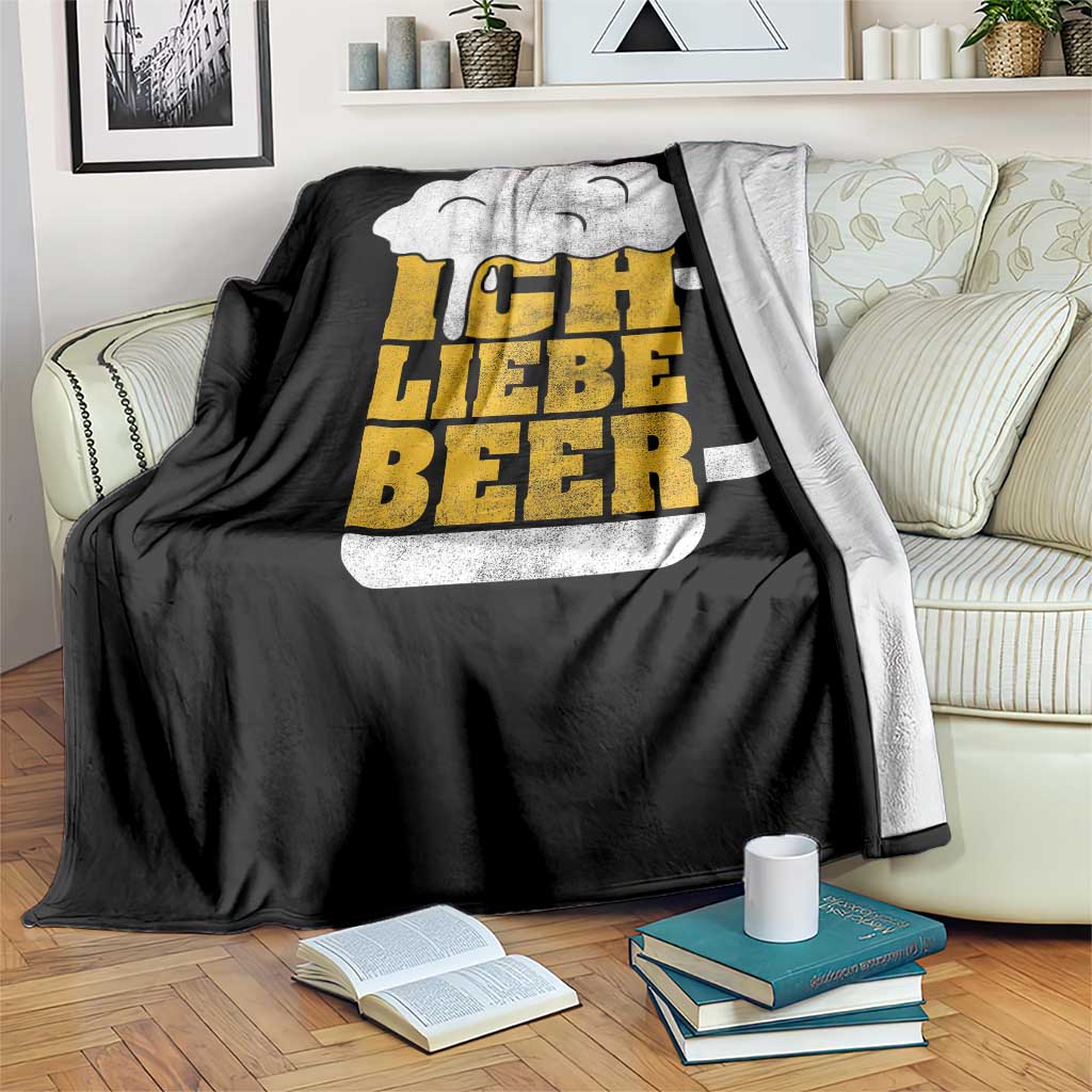 Oktoberfest Drinking Throw Blanket Ich Liebe Bier Octoberfest German - Wonder Print Shop