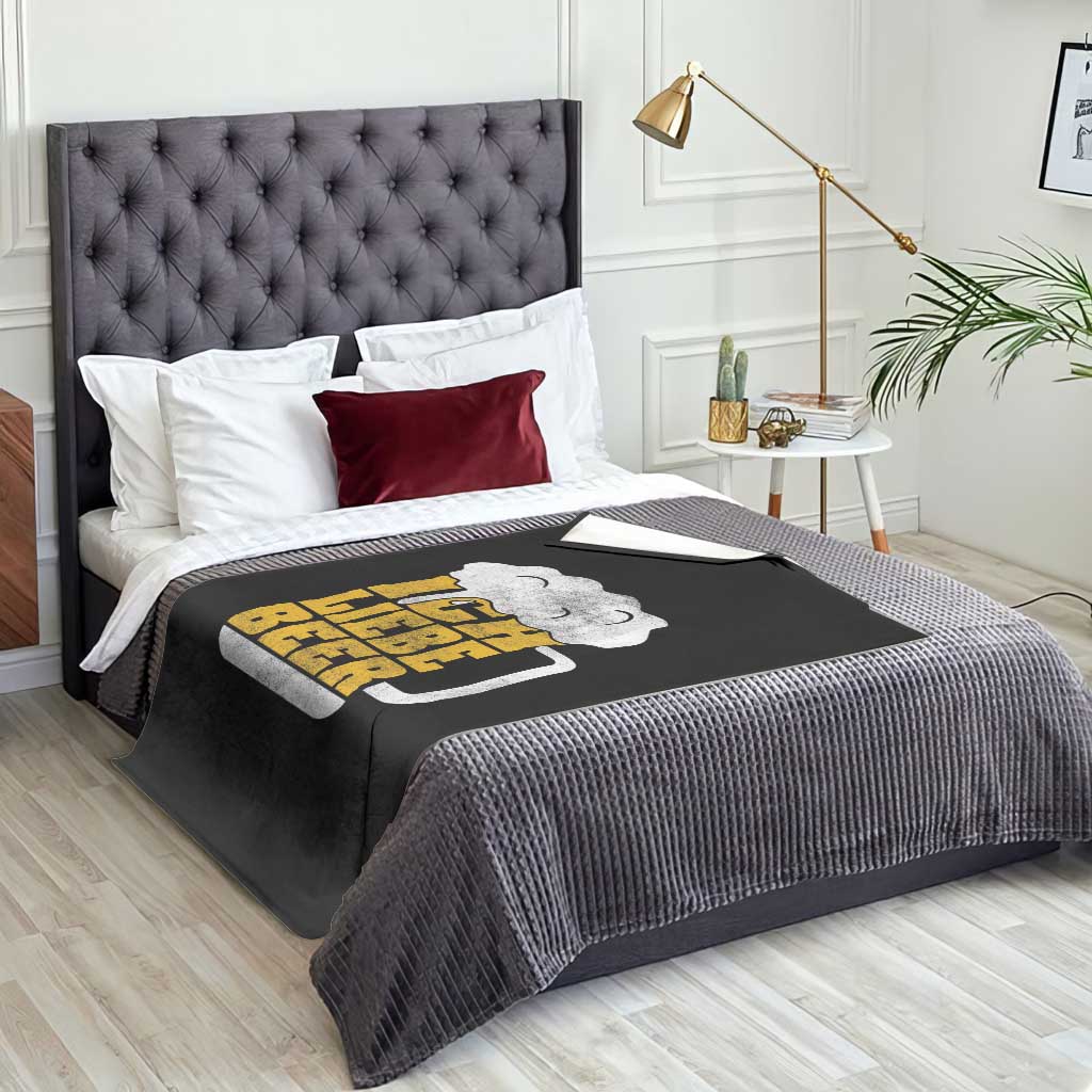 Oktoberfest Drinking Throw Blanket Ich Liebe Bier Octoberfest German - Wonder Print Shop