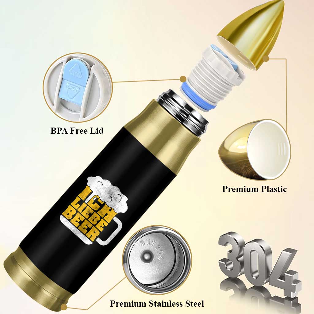 Oktoberfest Drinking Bullet Tumbler Ich Liebe Bier Octoberfest German - Wonder Print Shop