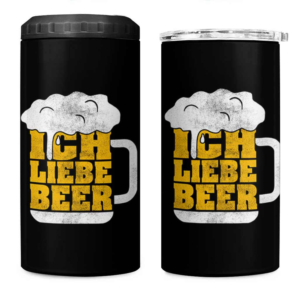 Oktoberfest Drinking 4 in 1 Can Cooler Tumbler Ich Liebe Bier Octoberfest German - Wonder Print Shop